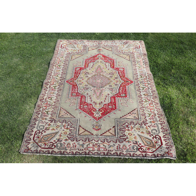 Tapis turc vert antique antique parfait pour les chambres et les vestibules avec attrait rétro