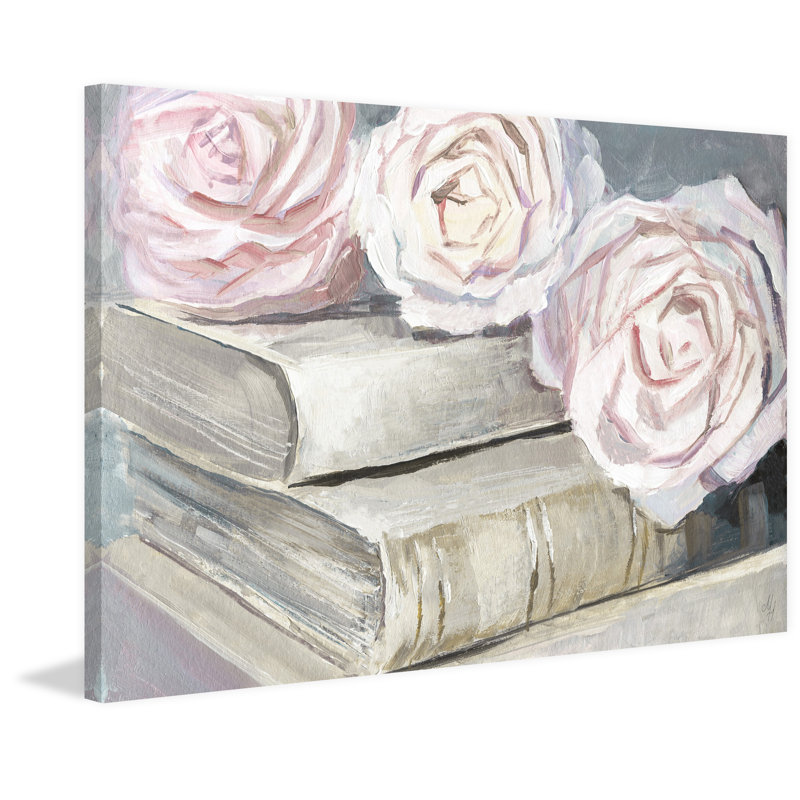Vieille rose - reproduction sur toile, H 8 po x l 12 po x P 1,5 po