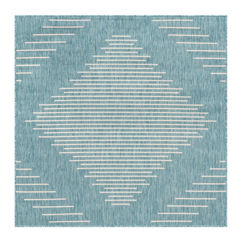 Striped Indoor / Outdoor Rug, Square 5'3"