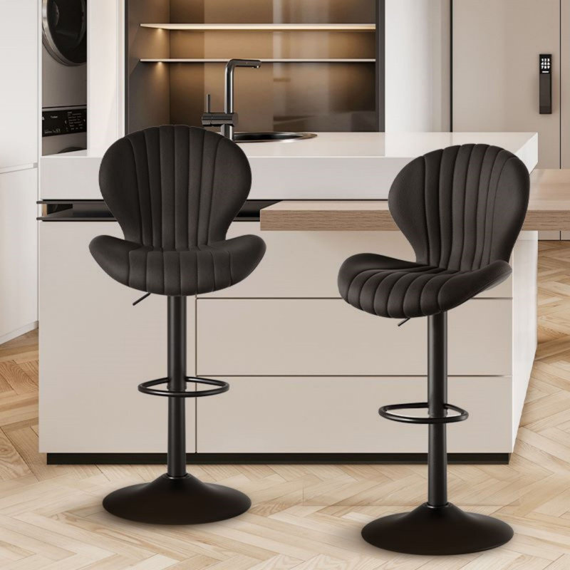 Tabouret de comptoir Salem, Noir, 2