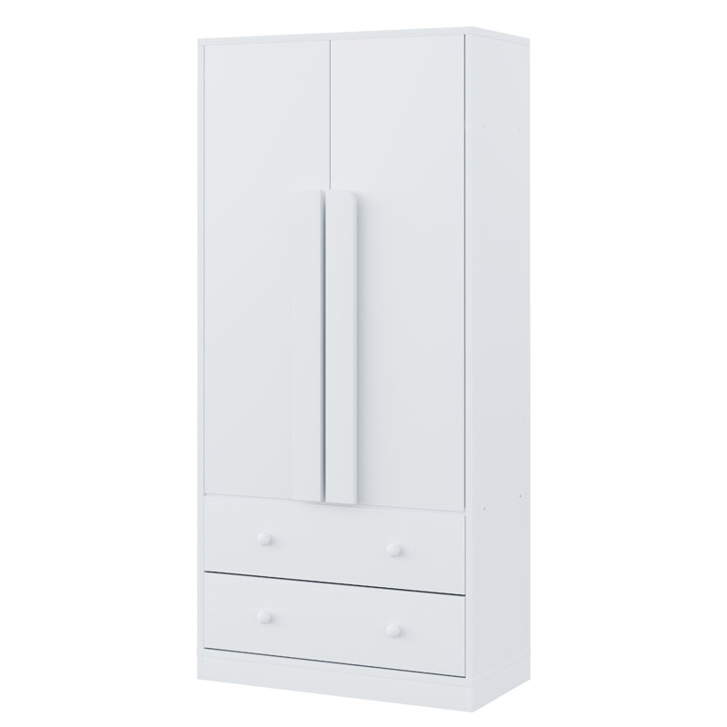 2 Door Wardrobe, White