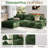 Boneless 3-Seat L-Shaped Modular Sectional Sofa with 2 Armrests & 3 Detachable Pillows, No Assembly Required-1847331832