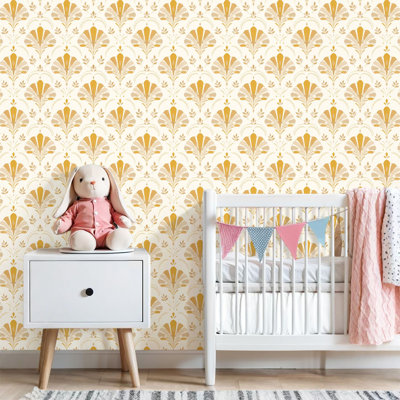 Papier peint auto-adhésif mural à motif floral beige avec motif floral auto-adhésif pour armoires de cuisine de chambre à coucher 24 po x 118 po