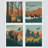 " Mountain Deer Forest " 4 Piece Art Print-97782508-97782510
