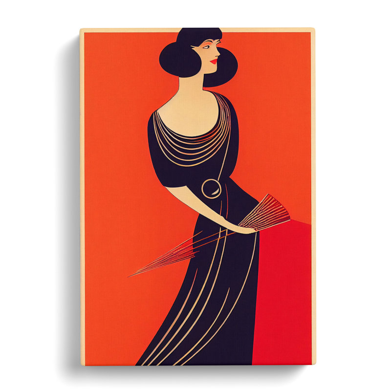 Art Deco Woman No.4 - Wrapped Canvas, 76cm H x 50cm W x 3cm D