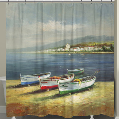 Boats On The Beach Shower Curtain