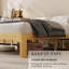 Cadre de lit double en bois massif de 12 po, cadre de lit plateforme avec espace de rangement sous le lit, aucun sommier requis, assemblage facile, jaune clair-908479934