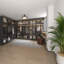 Armoire de 150 cm de large avec portes en verre, cadre en aluminium et éclairage DEL (ensemble de 3)