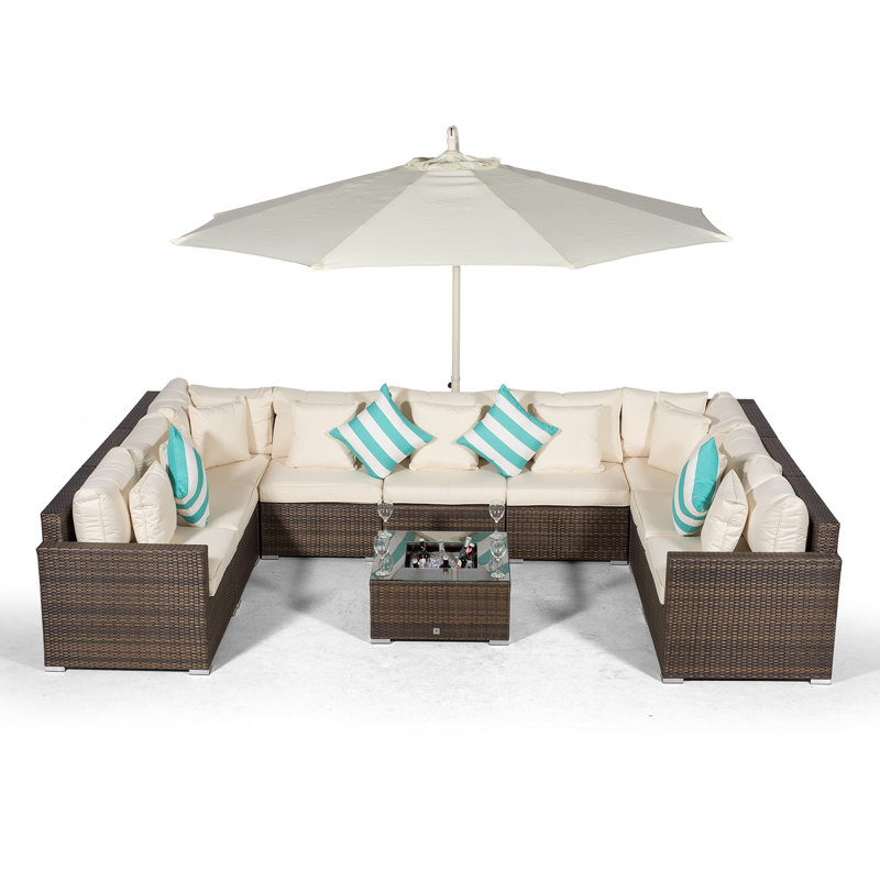 Yancey 5 Seater Rattan Corner Sofa Set