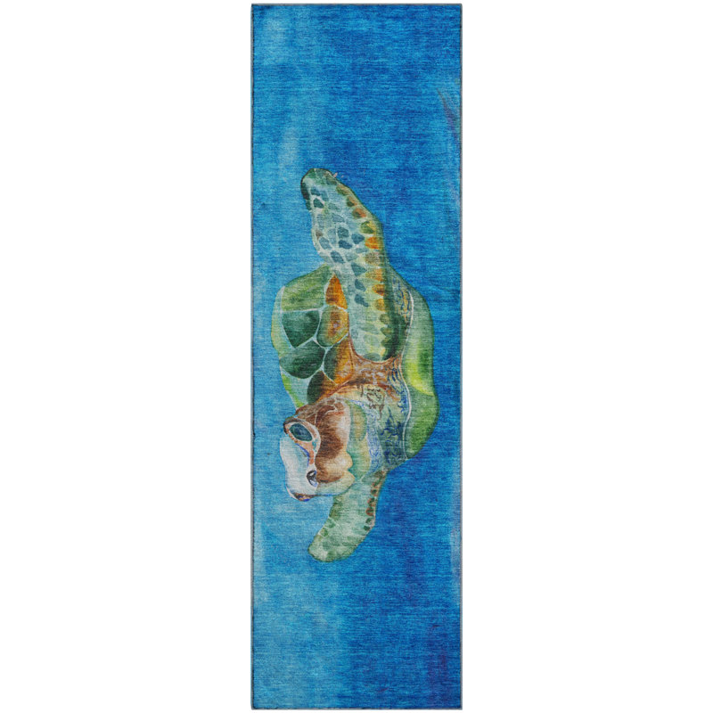 Premium Machine Washable Mayfield AMF148 Ocean Rug, Runner 2'3" x 7'6"