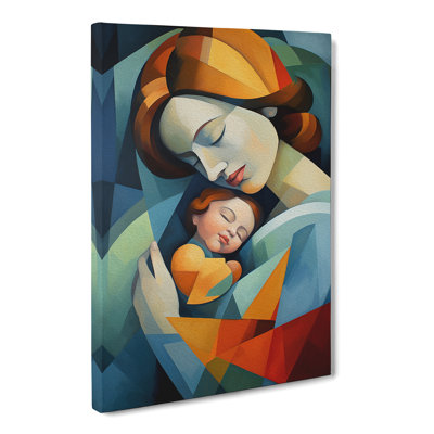 Mother And Baby Cubism No.2 - Wrapped Canvas