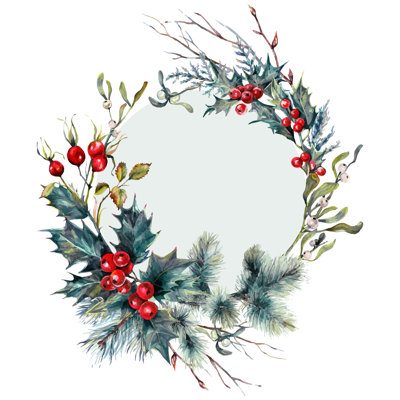 Christmas Crown 1 Piece Wrapped Canvas Painting