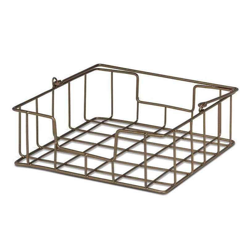 Handled Gold Color Finish Napkin Holder