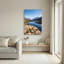«Winding River Over Rocky Terrain Snowy Mountains», art mural sur toile-133559849