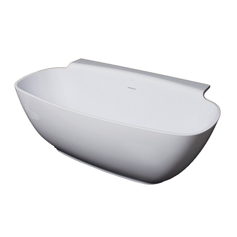 Sottile 62.38'' L Freestanding Soaking Bathtub, Gloss White