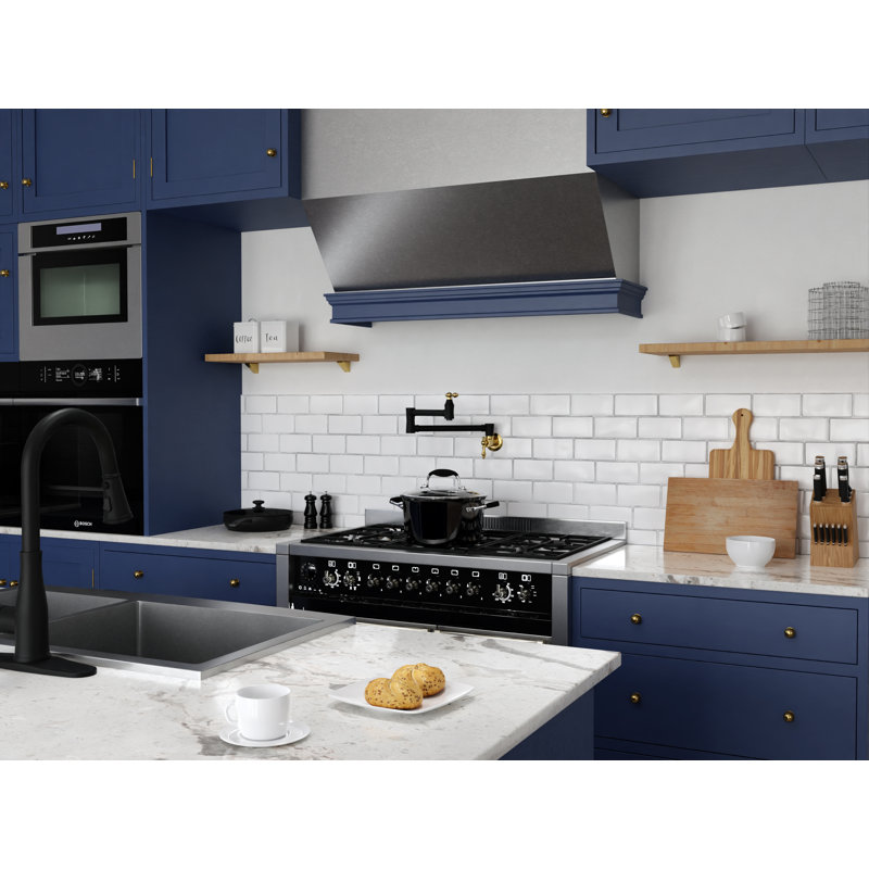 ANZZI Kitchen Faucet, Matte Black/Brushed Gold