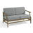 Clinkscales Solid Wood Teak Outdoor Loveseat With Cushion And Arms-114983540-114983538