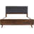 King Contemporary Bed In Dark Walnut, Featuring Tapered Legs And Storage Compartments For Bedroom Walnut King, With Rounded Corners, Airy Feel Space - Saving-1544948420