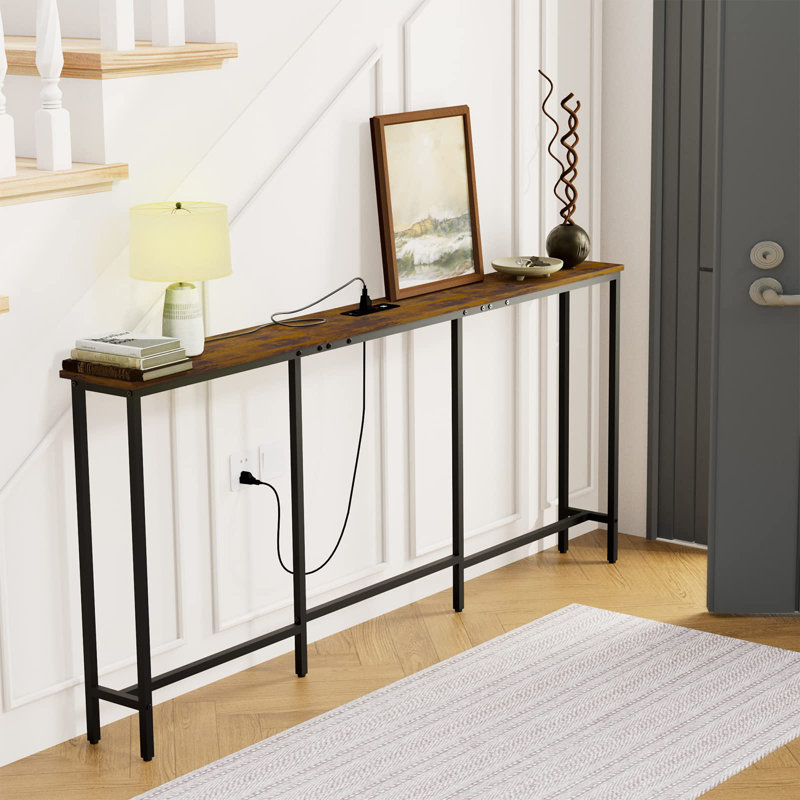 Bachand 70.86'' Console Table with Power Outlet