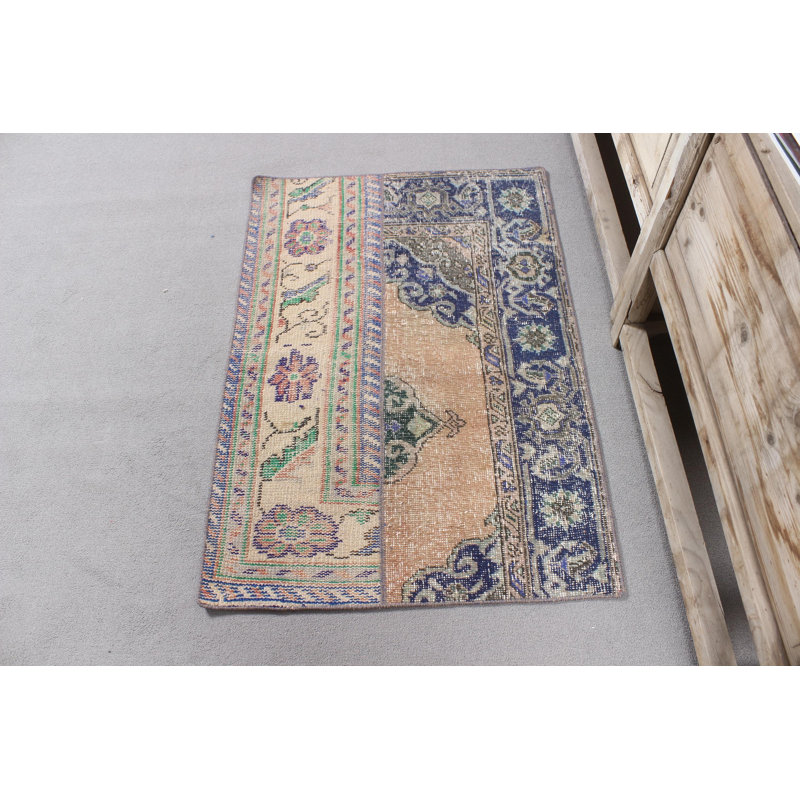 Vintage Turkish Patchwork Area Rug in Traditional Design Ideal for Living Room and Bedroom Decor