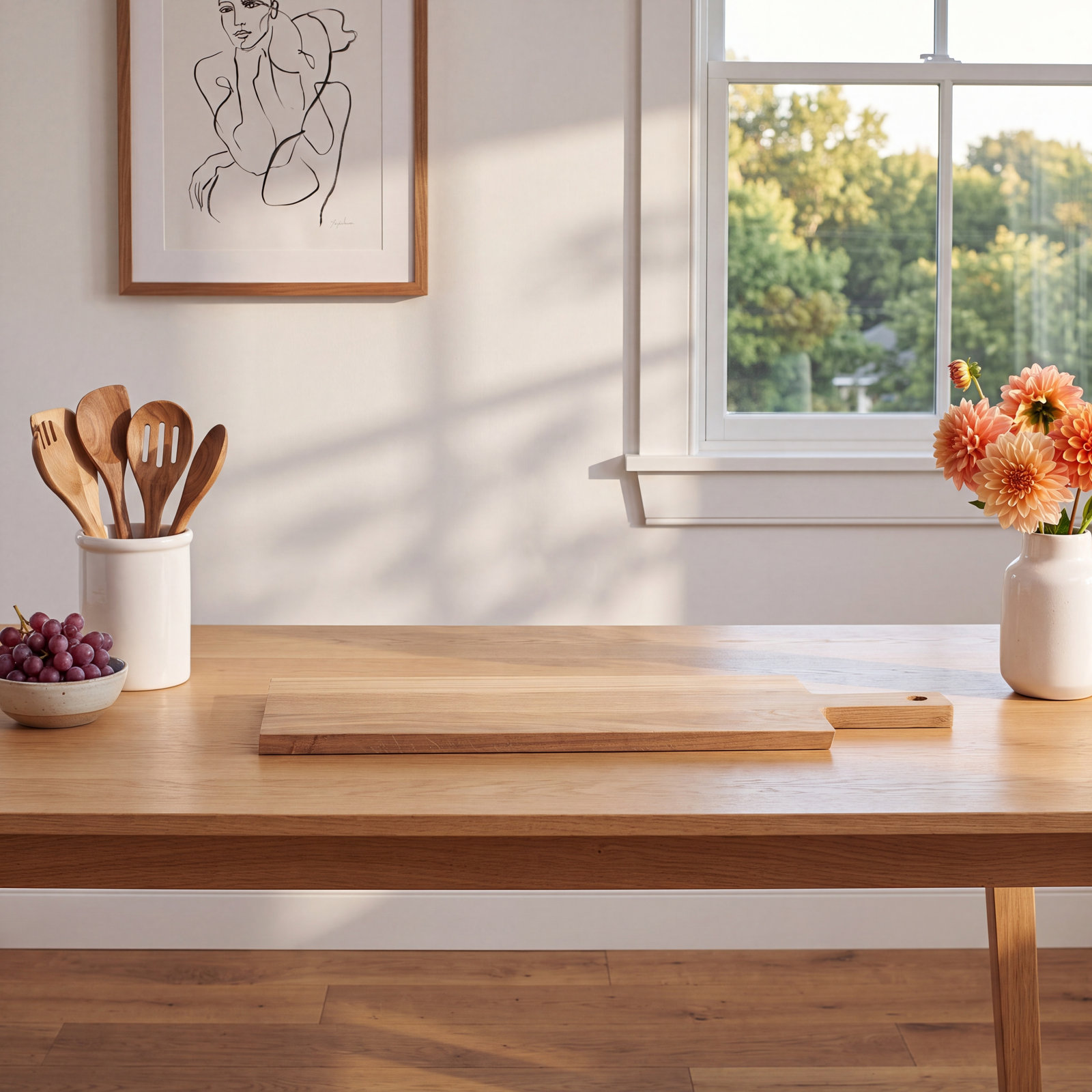 BORDA Oak Wood Bread Board, 0.63" H x 6" W x 18" L