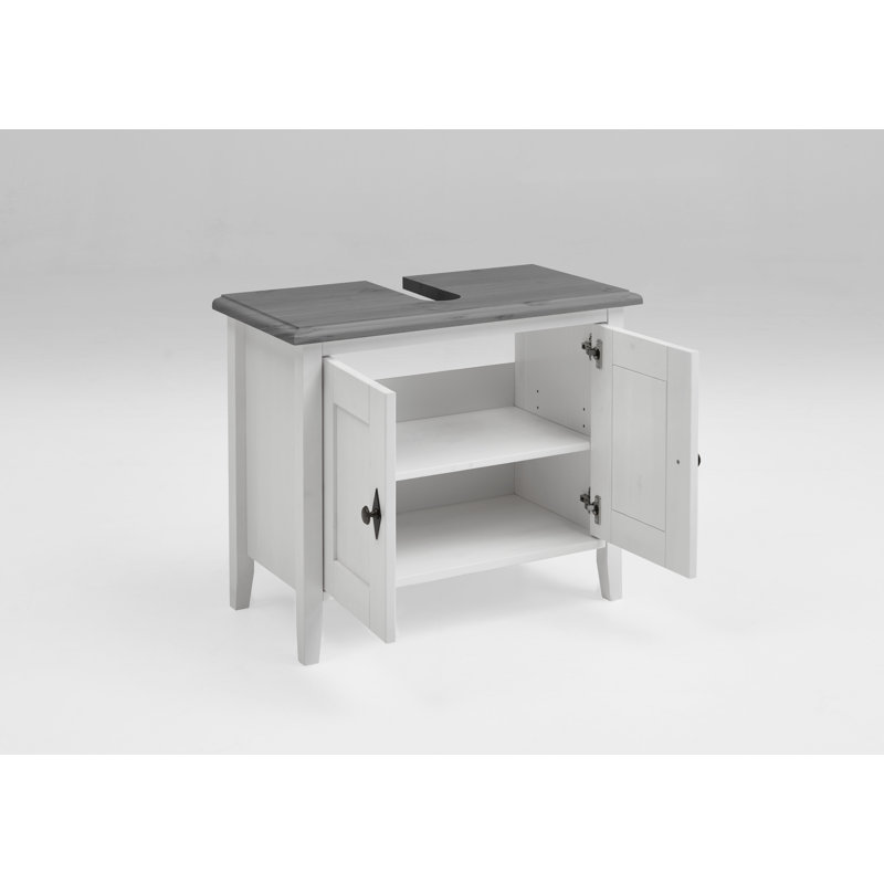 Mcgriff Bathroom Cabinet, White/Grey