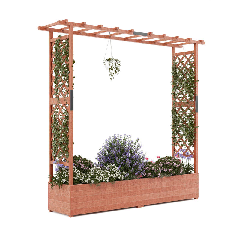 Wood Raised Garden Bed, 182cm H x 196cm W x 44cm D