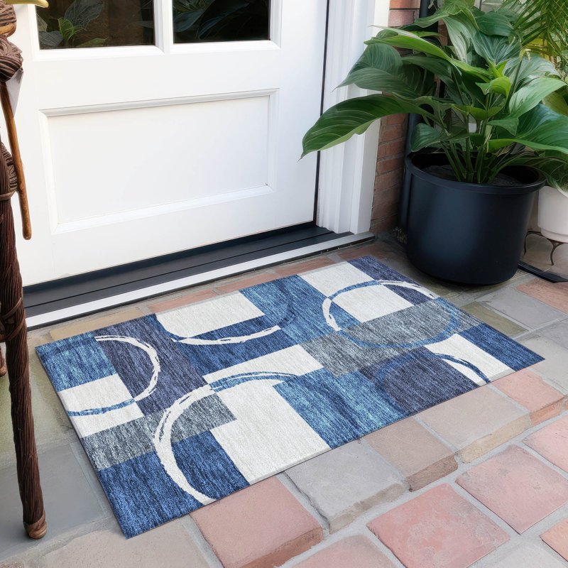 Tapis rectangulaire Aleh avec envers antidérapant, Rectangle 1 pi 8 po x 2 pi 6 po