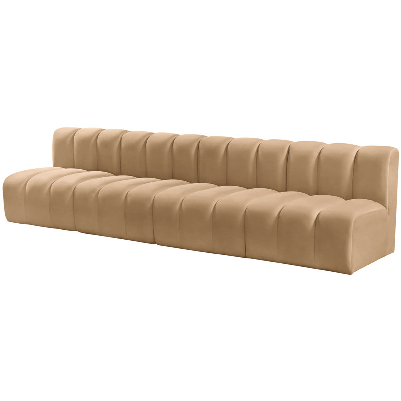 Kirchoffer Upholstered Sectional Reversible, Camel Velvet