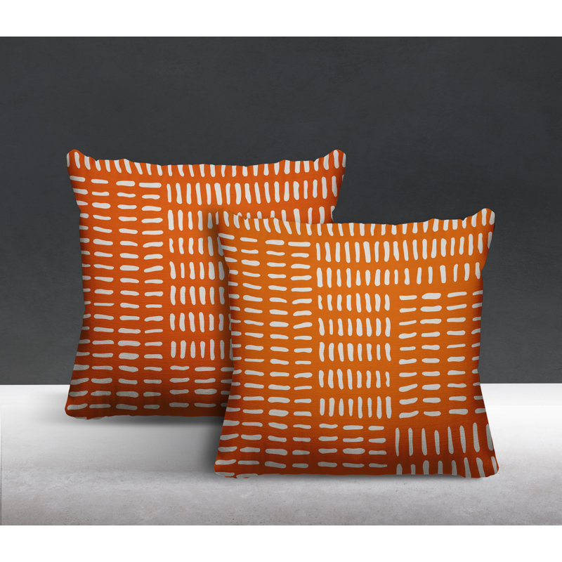  Coussin intérieur / extérieur carré, L 17 po x H 17 po, Orange