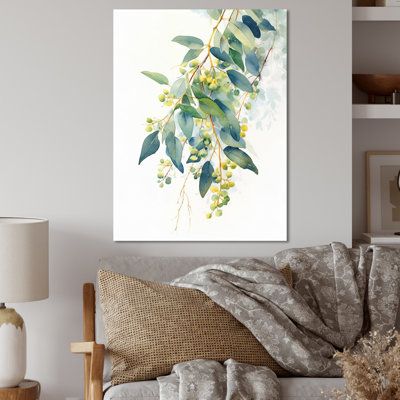 Vert vert minimalisme eucalyptus Essence IV - art mural floral en métal