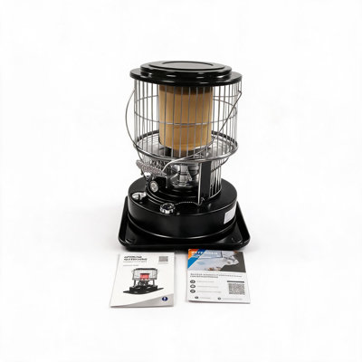 9000 BTU Portable No‑Electric Kerosene Heater & Stove, Adjustable Height & Flame, 1.2 Gal Tank, 360‑Degree Surround Heat for Camping, Hunting and Garage Use
