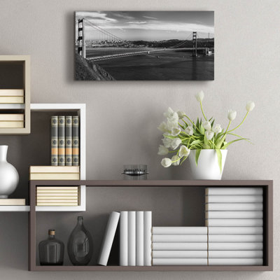 Art mural en verre acrylique «Golden Gate Bridge B & w» par Epic Portfolio