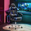 Fauteuil de jeu inclinable ergonomique et réglable, chaise de bureau à haut dossier avec support lombaire, appui-tête et repose-pieds-455252687