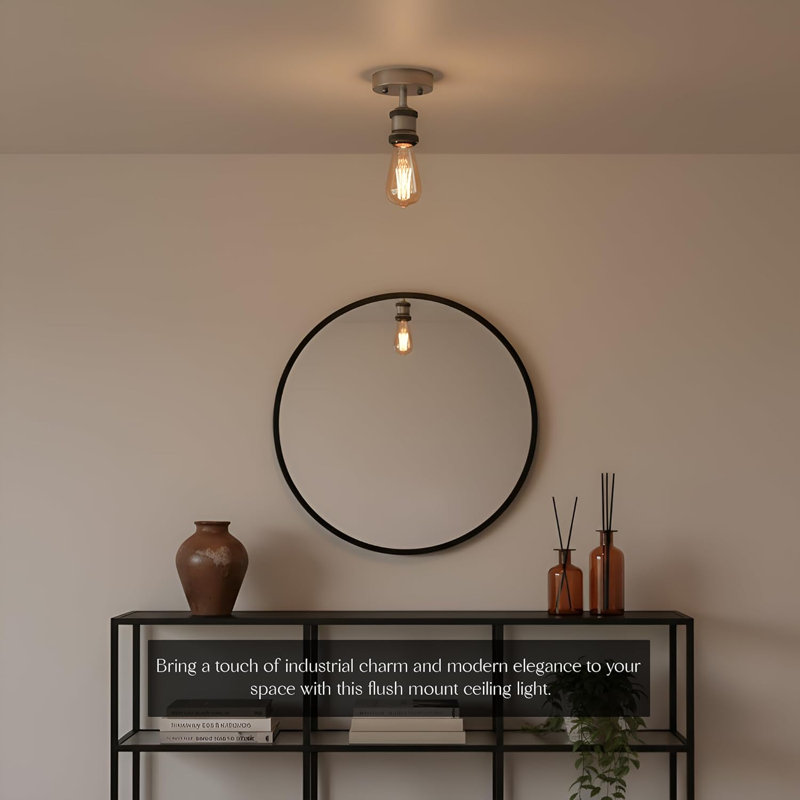 Semi Flush Mount, Satin Nickel