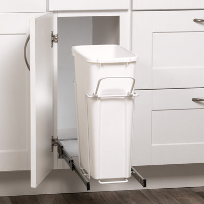 Real Solutions RS-PSW9-1-20-W 20 Qt. Poubelle escamotable