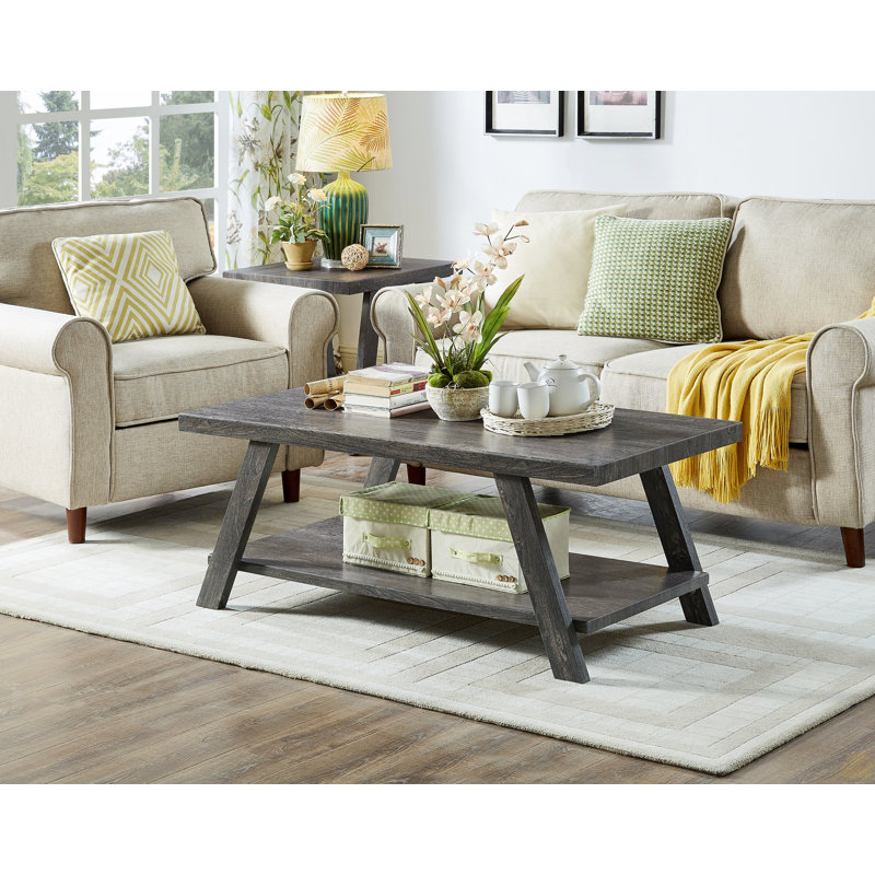 Table basse en bois, Gris anthracite