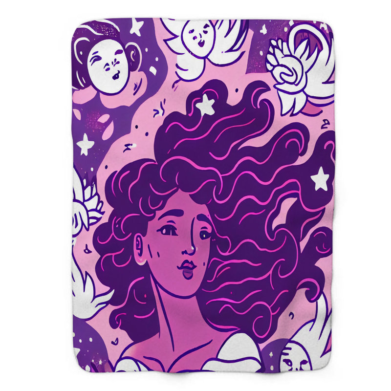 Jeté Mythical Goddess - 1 pièce de qualité supérieure Sherpa, L 60 po x L 80 po