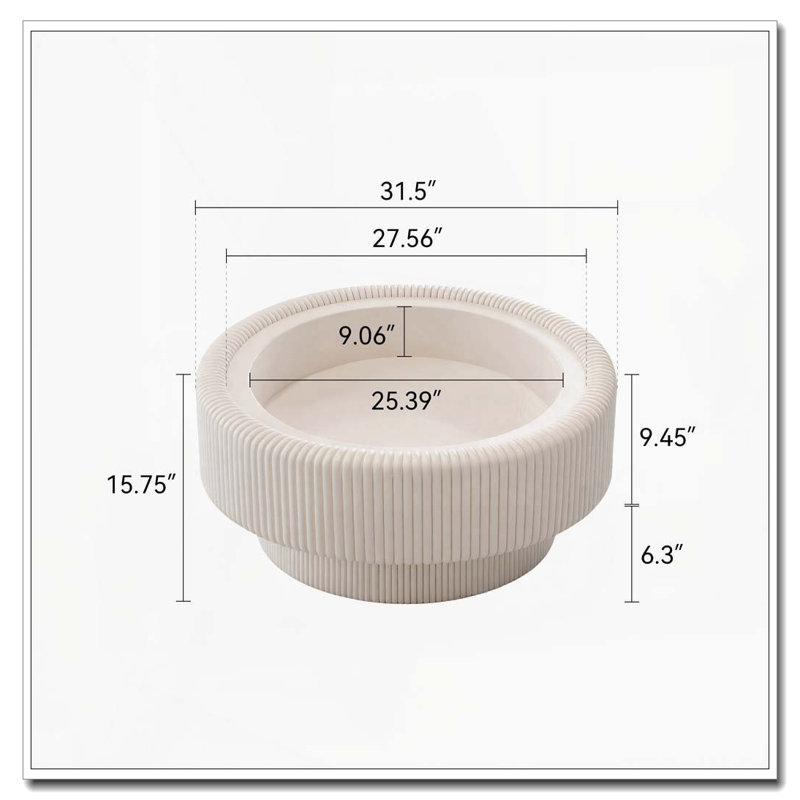 Table basse 31,5 po, Blanc