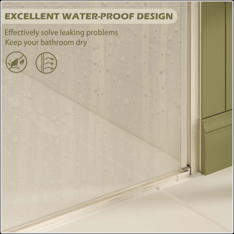 Porte de douche pivotante sans cadre avec verre trempé de 6 mm, revêtement Nano et film antidéflagrant - réversible