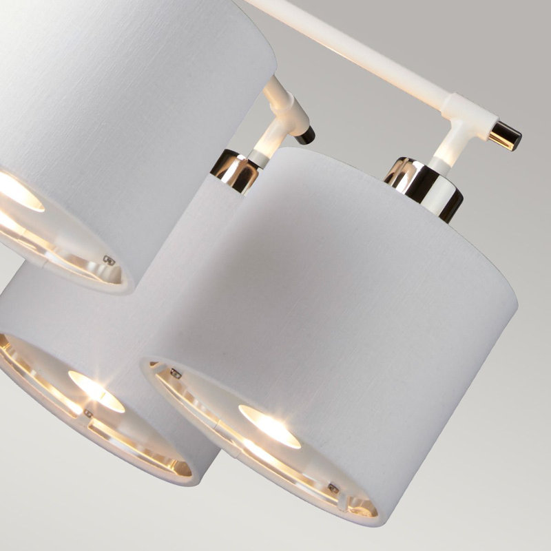 Santistevan 5 - Light Shaded Chandelier, White/Polished Nickel
