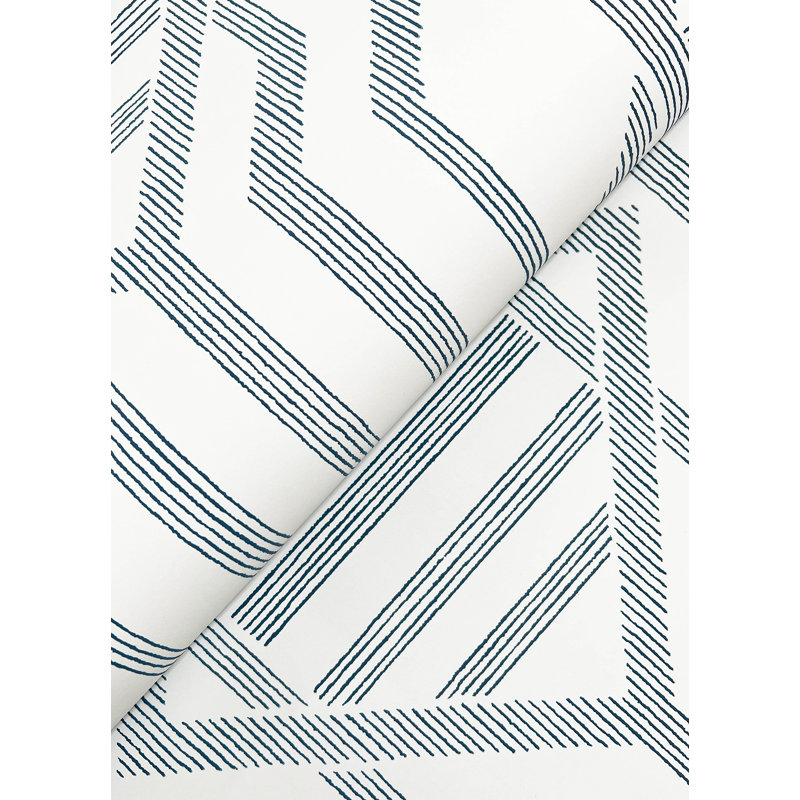 Essex Dark Blue Geometric Wallpaper, Dark Blue
