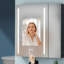 Armoire à pharmacie à double porte à fixation en surface 30X30 pouces à DEL, armoires à pharmacie pour salle de bain avec miroir de désembuage