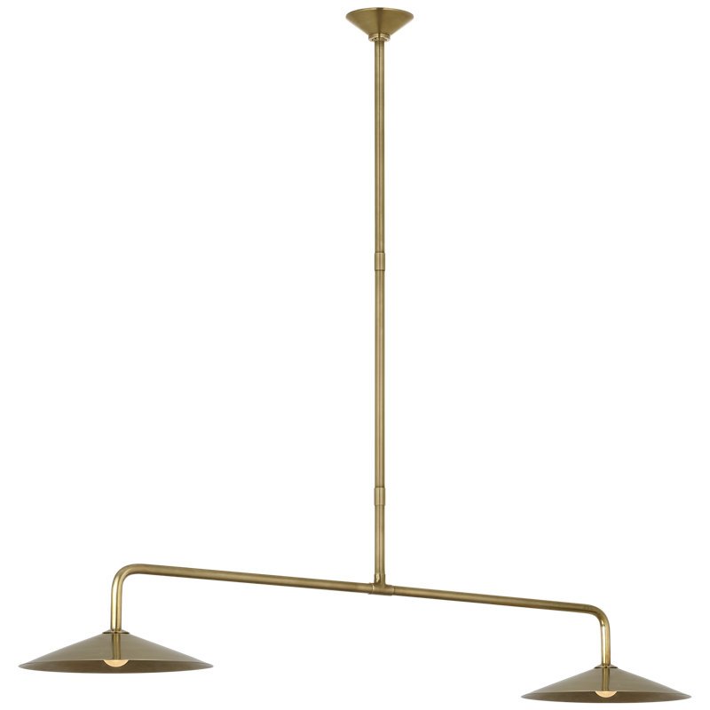 Amber Lewis Ponce 62" Linear Pendant, Brass, Hand-Rubbed Antique Brass
