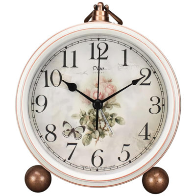 Classic Vintage Clock - Elegant And Decorative Analog Clock,Silent Non-Ticking Clock With Distressed Metal Frame For Office, Living Room Or Bedroom