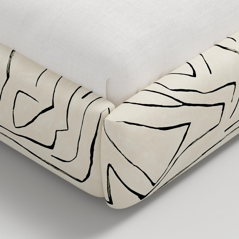 Daphne Platform Bed, Graffito Linen Onyx, Full