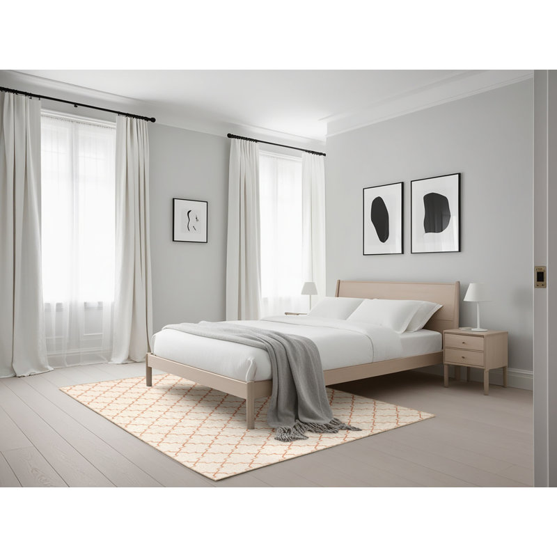 Tapis beige/brun contemporain, Rectangle 5 pi x 7 pi