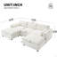 Canapé modulaire 86,5 po en chenille modulaire avec poches de rangement, ensemble de canapé en U à 5 places avec coussins, combinaison libre, canapé nuage moderne avec 2 repose-pieds mobiles pour le salon, appartement-126913250