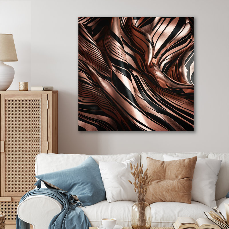 Glam Abstract Wall Decor on Metal, 23" H x 23" W x 1" D