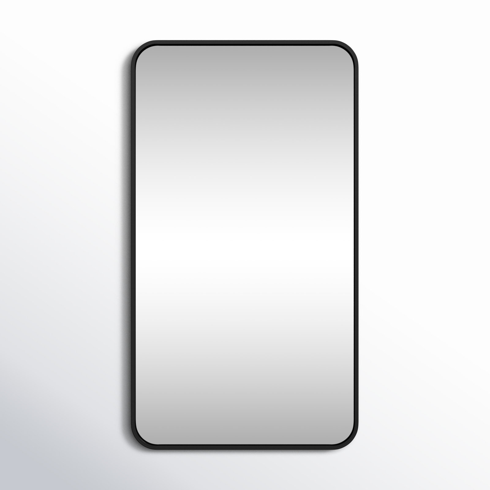 Sabine Metal Rounded Rectangle Wall Mirror, 36" x 20", Black